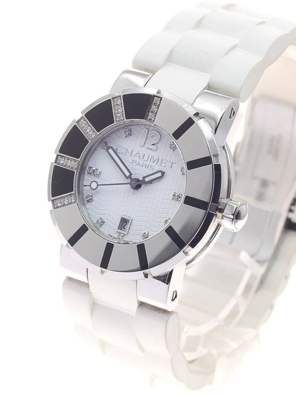 Chaumet Class one Diamond bezel white Dial Quartz Boy's Watch_954023